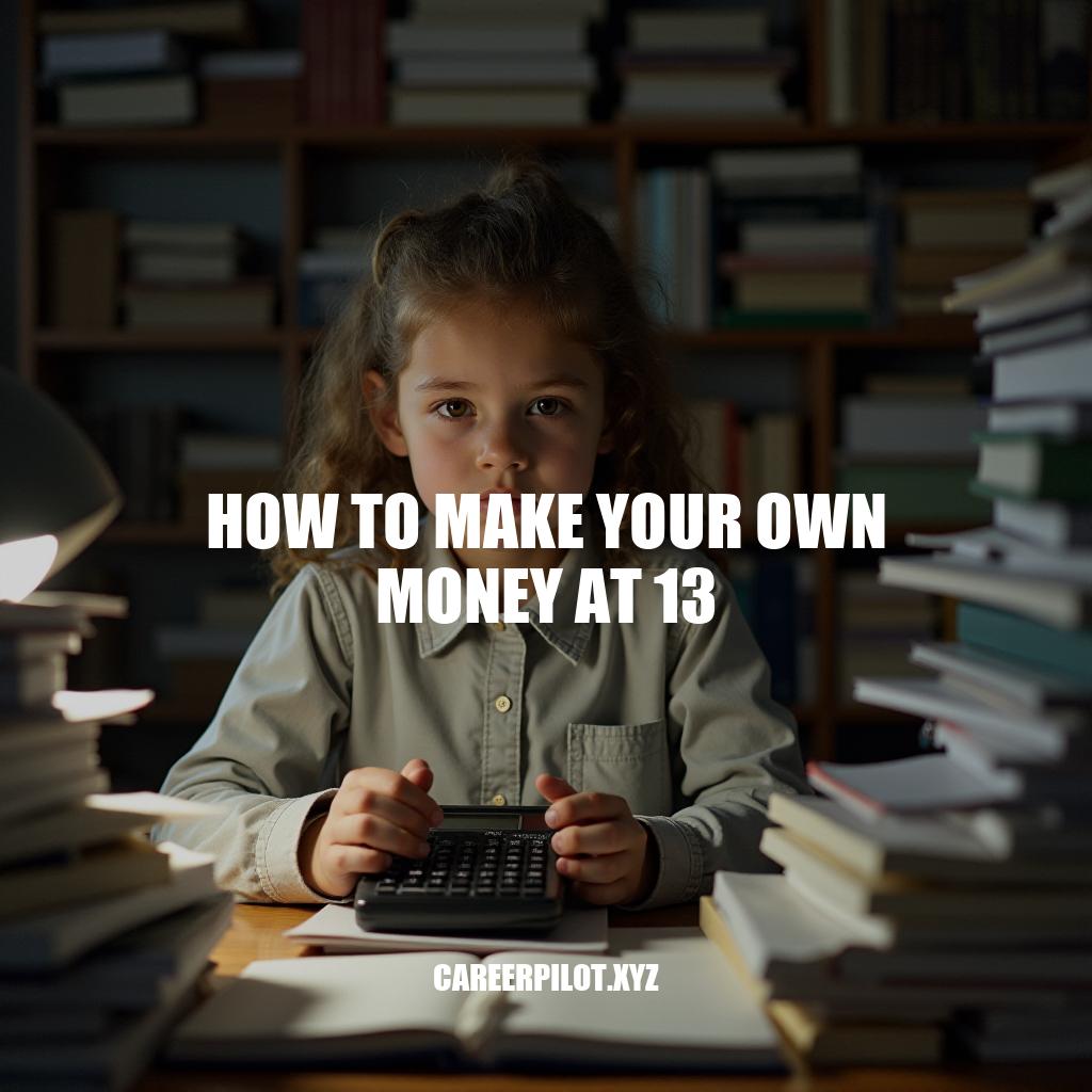 How to Make Your Own Money at 13: A Guide to Earning Independence